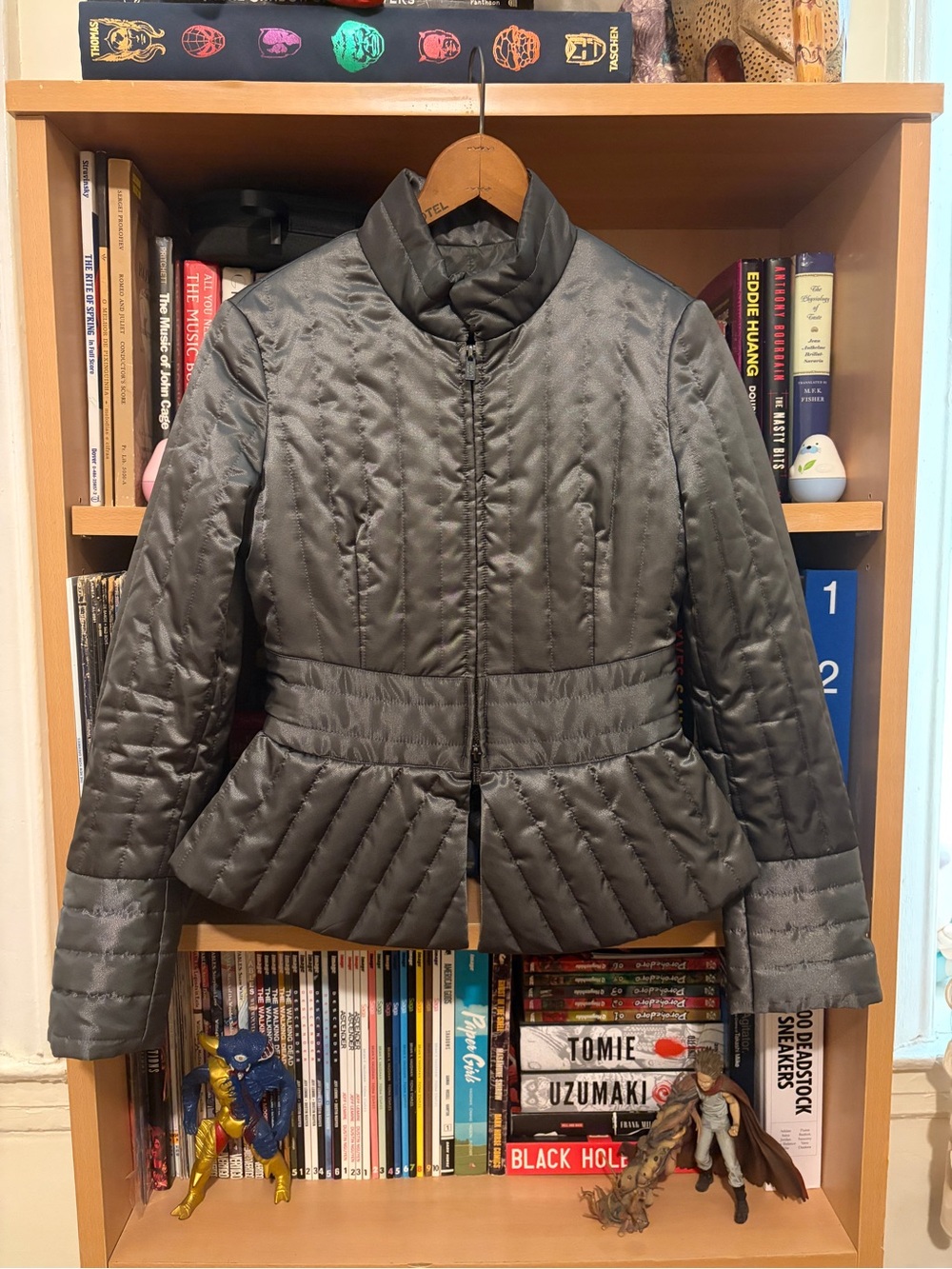 Y2K Armani Collezoni Futuristic Silver Puffer Jacket